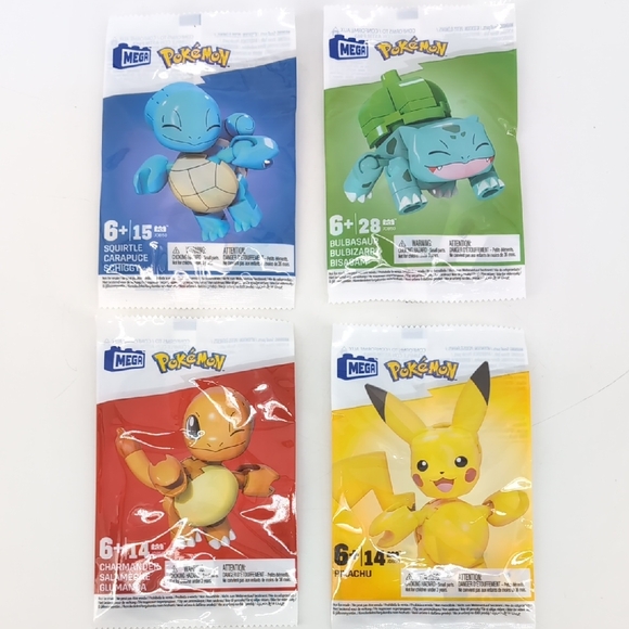 Mega Bloks Other - Mega Pokémon Building Set Mini Squirtle, Bulbasaur Charmander Pikachu Kanto